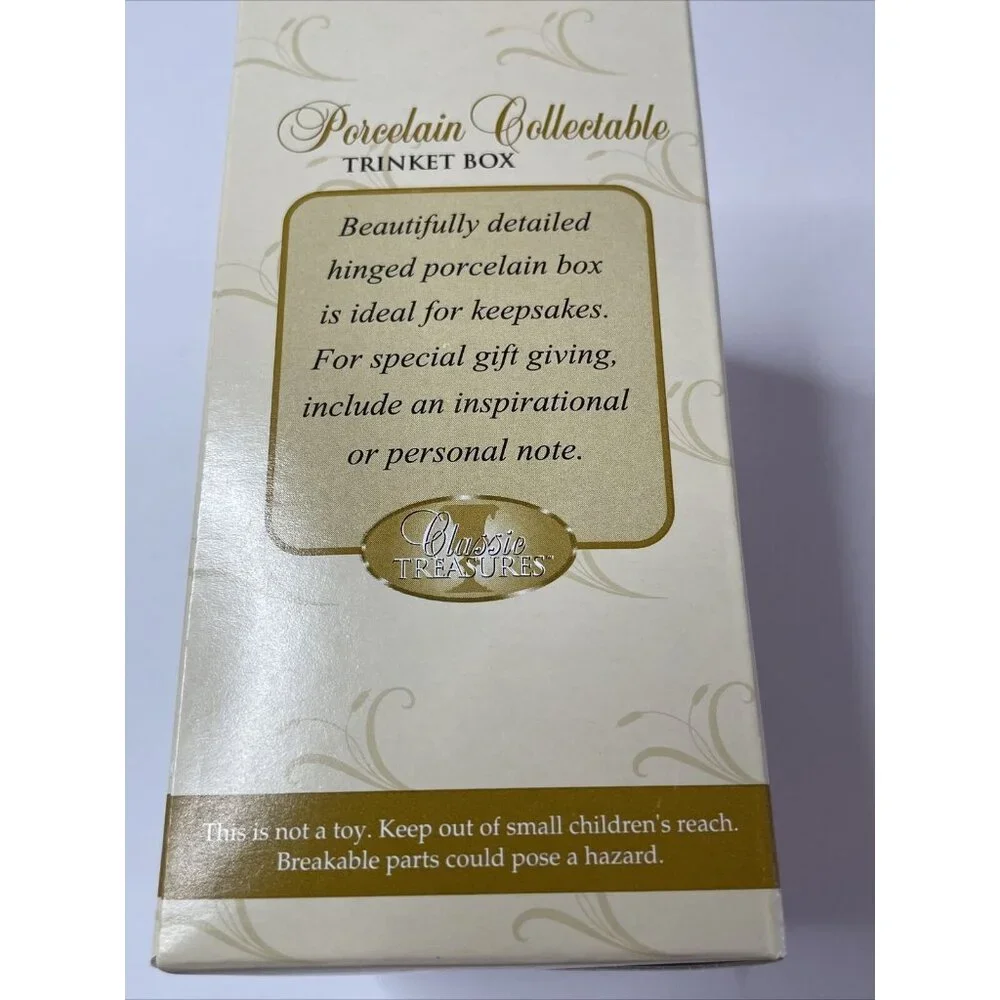 NIB Classic Treasures Porcelain Collectible Trinket Box‎ Jeremiah 17:7 Religious